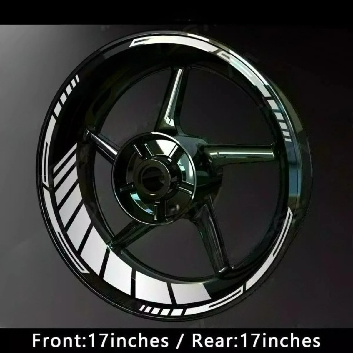 1 مجموعة ل 17in محور دراجة نارية ملصقات الرياضة عجلة ريم مقاوم للماء شارات الفينيل القابلة للإزالة دراجة نارية محور الديكور محور الملحقات #1