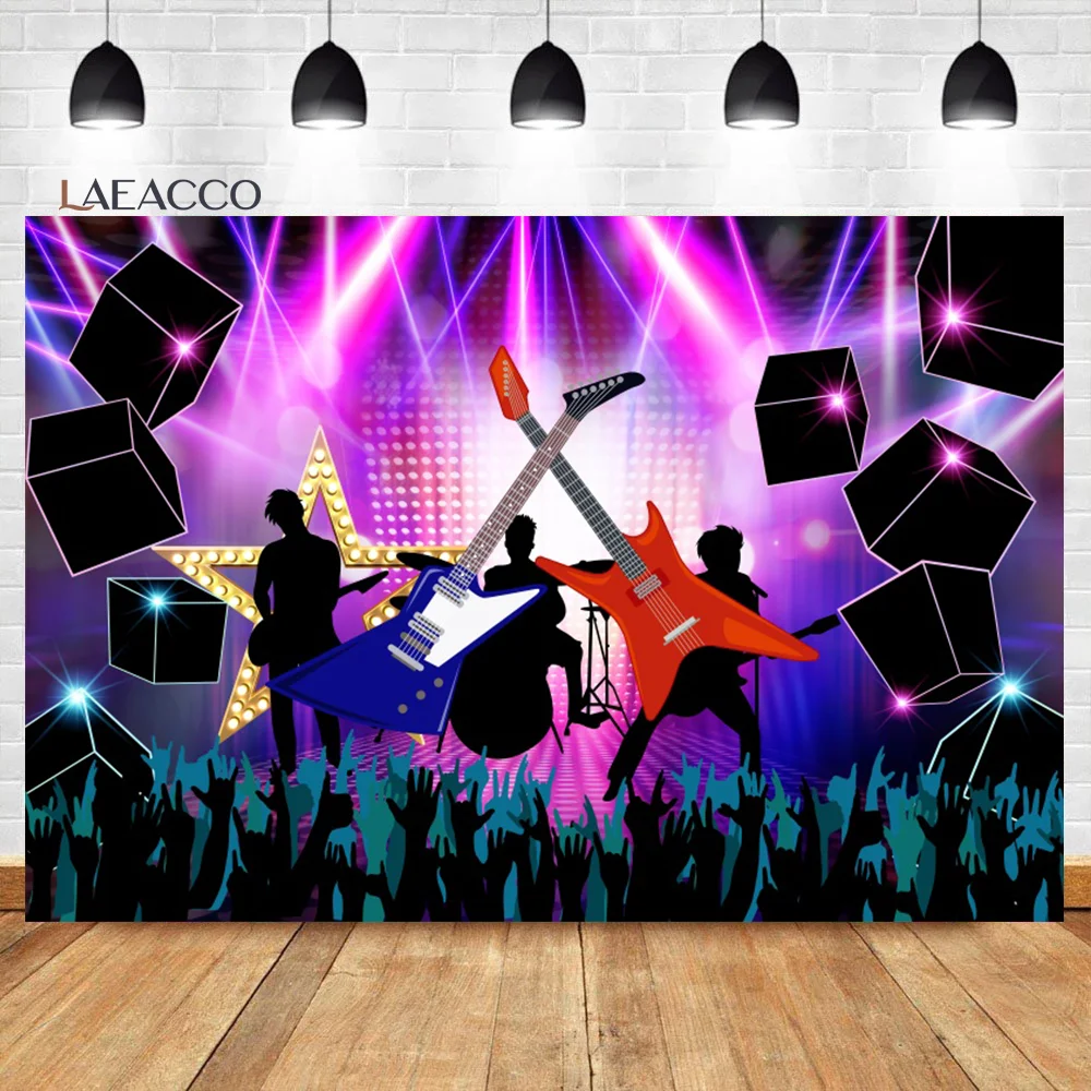 

Laeacco Disco Party Backdrop 70s 80s 90s Night Club Let's Glow Neon Dance Party Decor Adults Portrait Photography Background