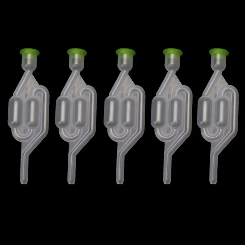 5 Pcs Plastic Fermenting Airlocks Twin Bubble S Types Wine Airlocks For Wine Making Beer Brewing Glass Carboy Fermenter T5EF