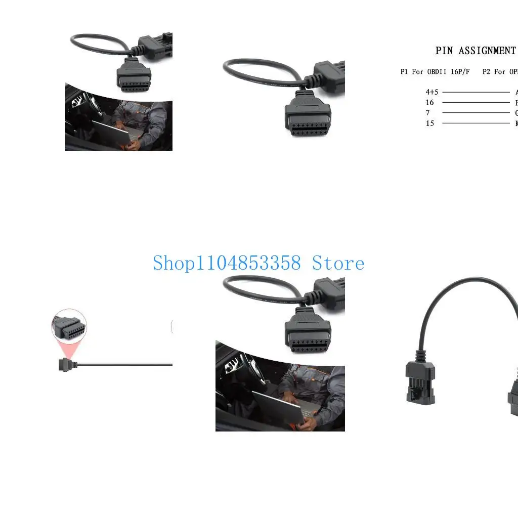 

652F 10 -контактный разъем OBD Адаптер кабель для транспортных средств Easy Plugs and Play Installation