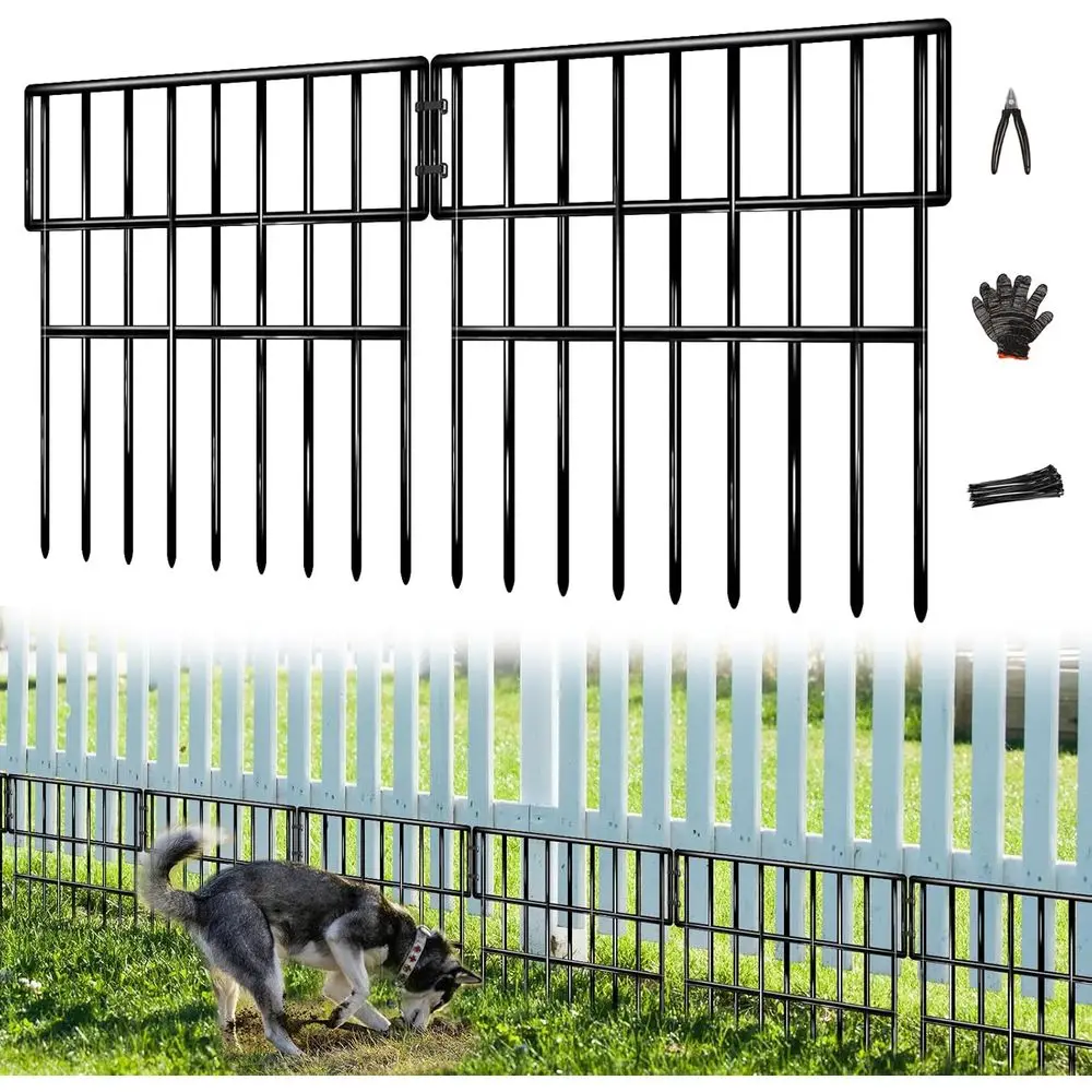 

35-Panel Garden Fence Animal Barrier, 38 Long x 13 High, No Dig, Rust-Resistant Metal, Suitable for Pets and Wildlife Control