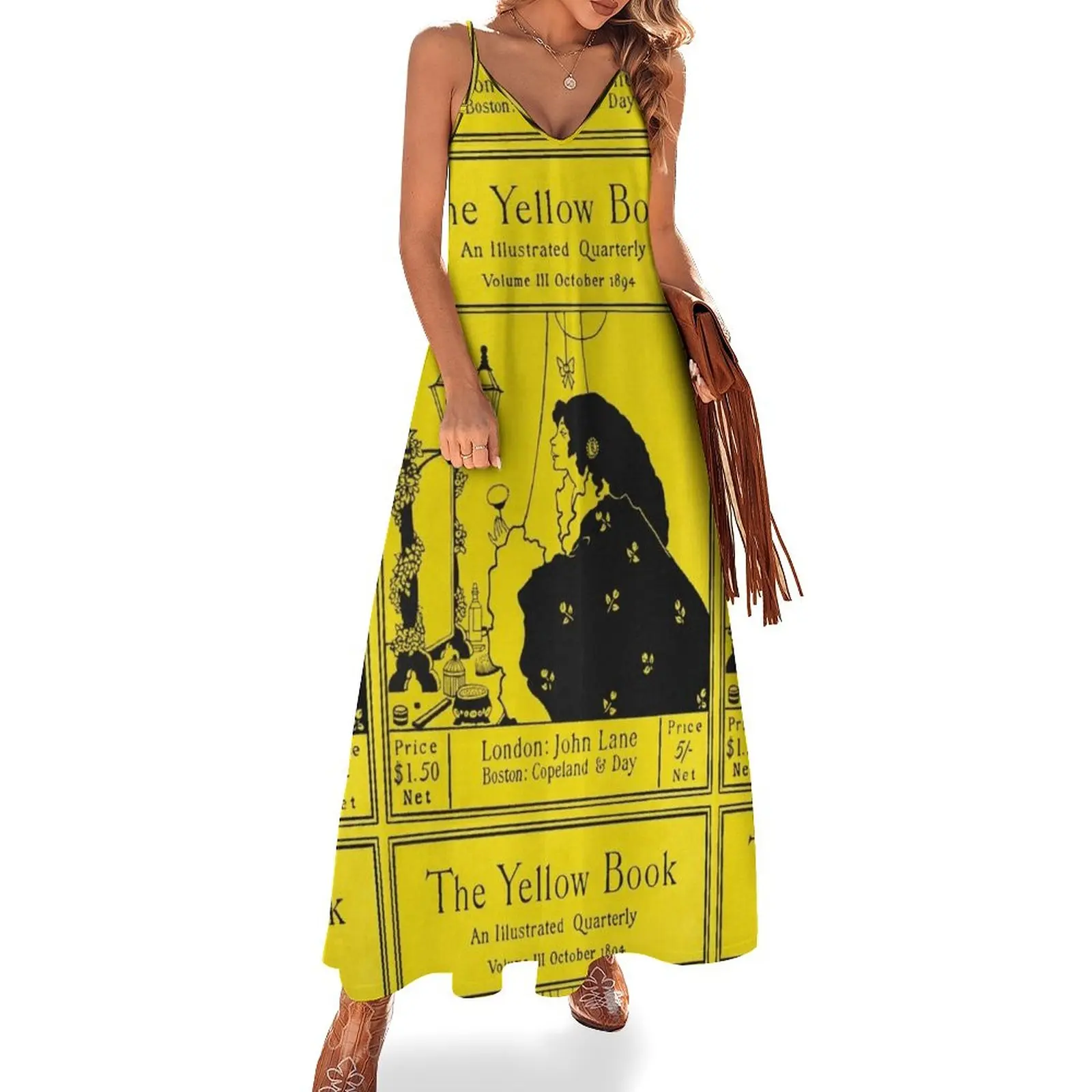 

The Yellow Book - Aubrey Beardsley - vintage Victorian cover Sleeveless Dress long dress women summer Women's summer dresses