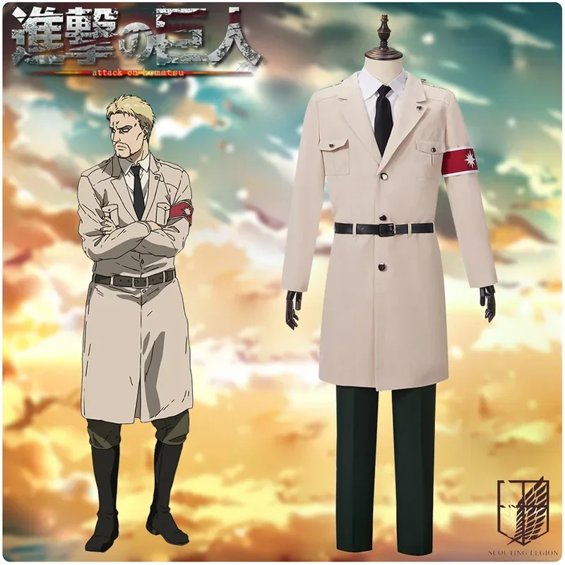 Anime Zeke Yeager Cosplay Costume Men Suit with Belt Outfit Halloween Party Role Play Suits