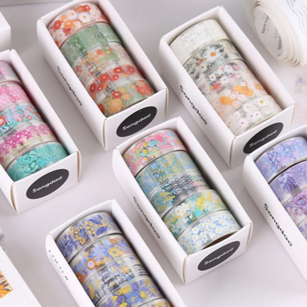 5Rolls Kawaii Transparent Sticker Tape DIY Decorative Material Tape Sketchbook Stickers School Supplies Japanese stationery