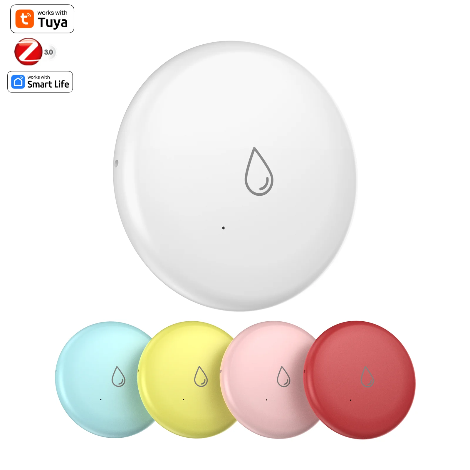 Tuya Zigbee Leakage Sensor LED Immersion Detector for Smart Life App Remote Alarm Reminders Alexa IP65 Dust & Water Resistance