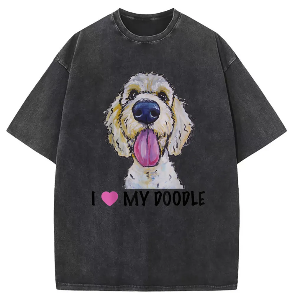 2023 Newest Men I Love My Doodle Printed Tshirts Man Long Sleeve Street Tshirts Uniesx Vintage Sweatshirts