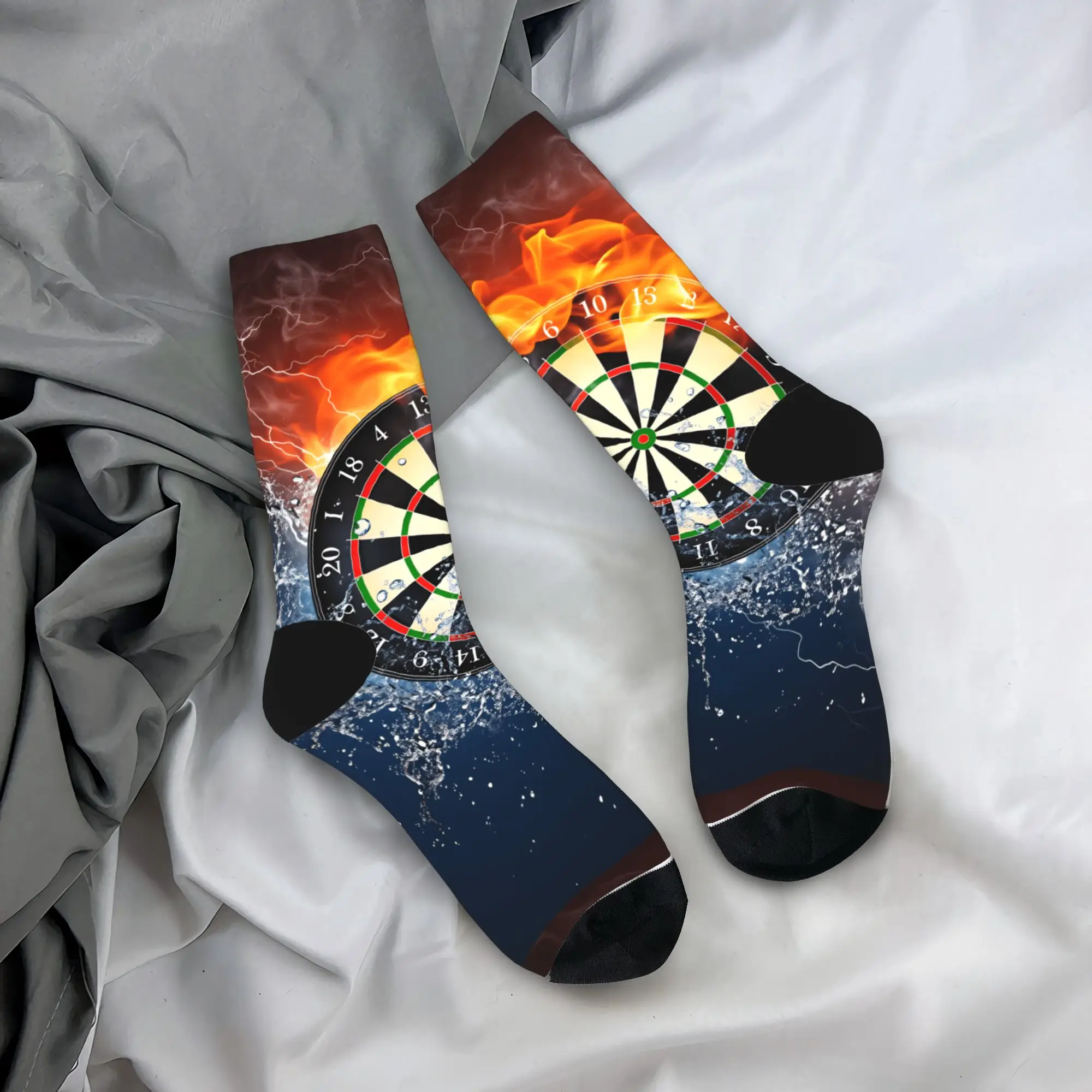 

Darts Board In Fire Stockings Leisure Socks Women Men Breathable Socks Autumn Outdoor Sports Design Anti Skid Socks Gift