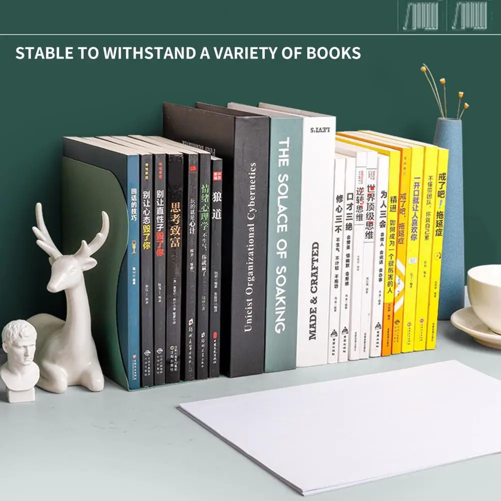 Steel  Durable Comfortable Surface Bookend Anti-corrosion Book End Holder Eco-friendly   for Office