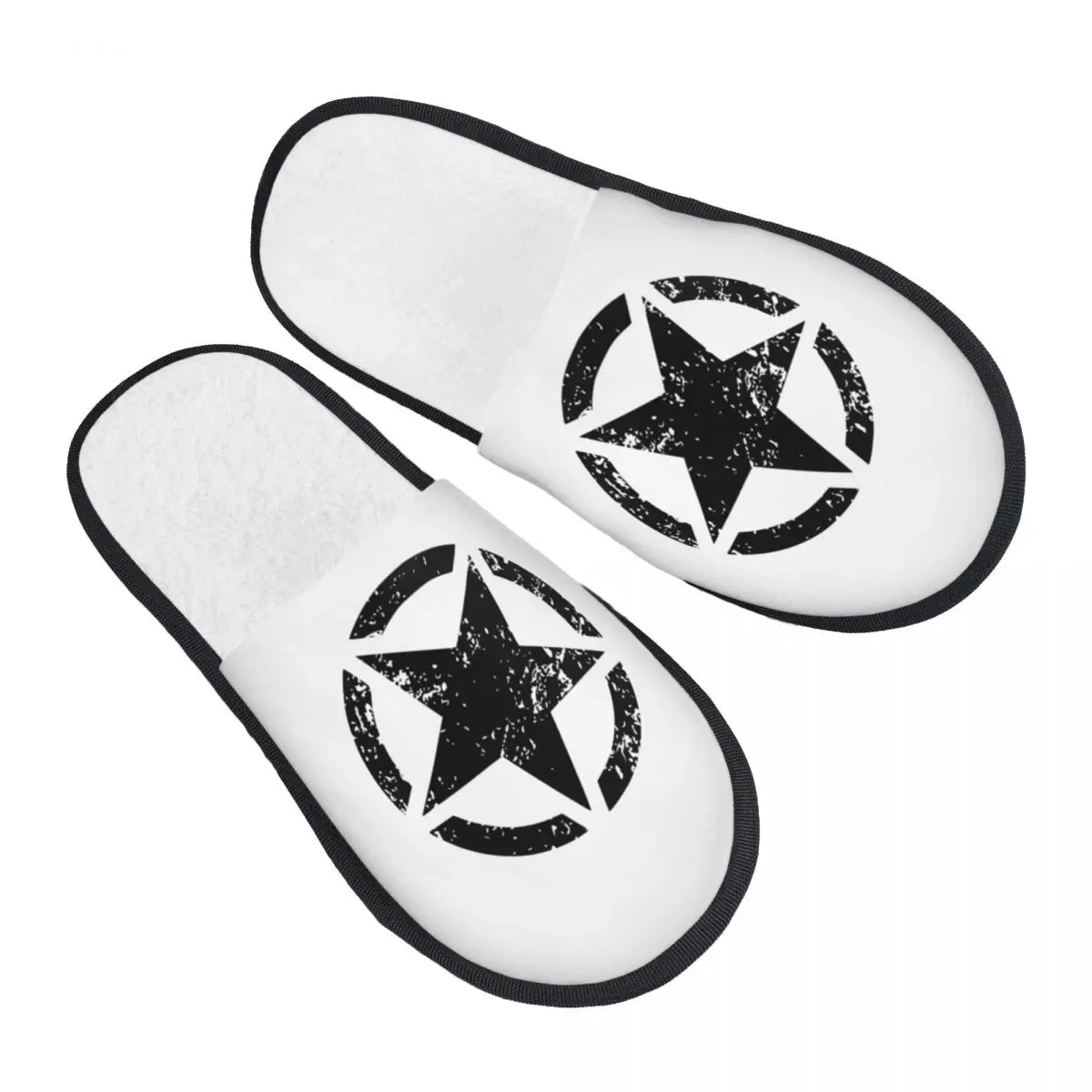 

Custom Print Women Military Tactical Army Star House Slippers Cozy Warm Memory Foam Fluffy Slipper Indoor Outdoor Shoes