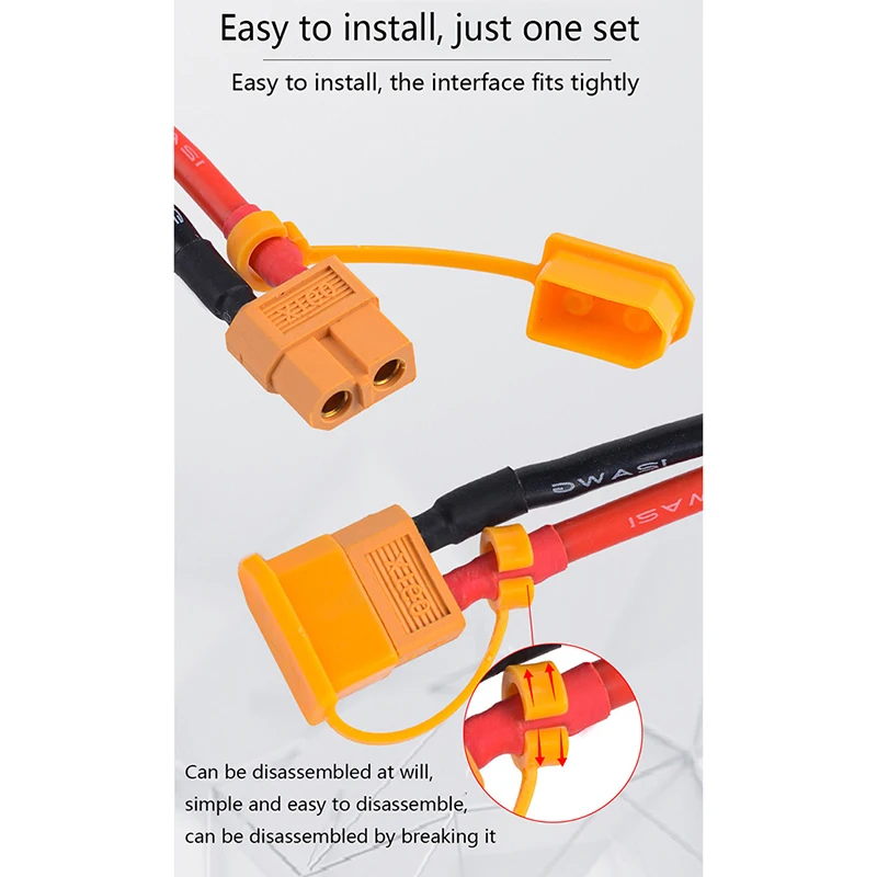 10Pcs XT60 Plug Rubber Terminal Insulated Protective Cover Caps Case Suitable For Rc Lipo Battery Red Orange Color