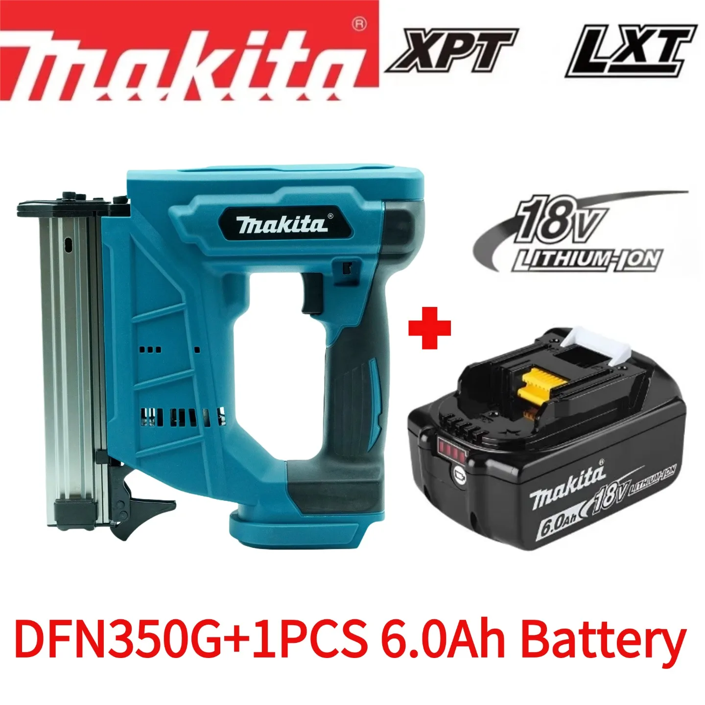 Makita DFN350 Cordless Brad Nailer 15-30mm Nails Lightweight Compact for Trim & Finish Carpentry with 18V Battery