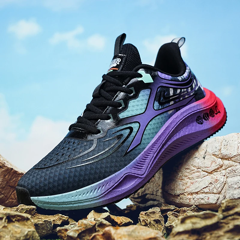 

2025 Новые спортивные кроссовки из углеродистой пластины, Нескользящие амортизирующие легкие сетчатые спортивные кроссовки для отдыха на открытом воздухе