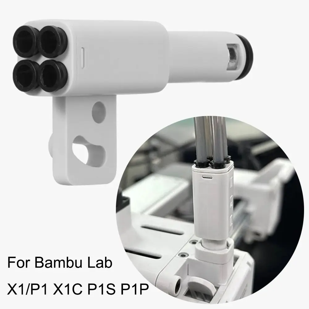 

Простая установка, адаптер PTFE 4-в-1, высококачественный, прочный, 4 модуля подачи, разъем AMS для Bambu Lab X1/P1 X1C P1S P1P
