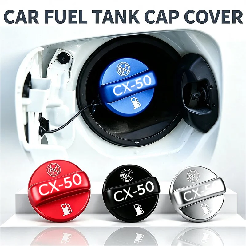 1PC Metal Car Fuel Filler Door Cover Fuel Tank Gas Caps For Mazda CX50 CX-50 Car Tank Covers Trim Emblem Badge Accessories