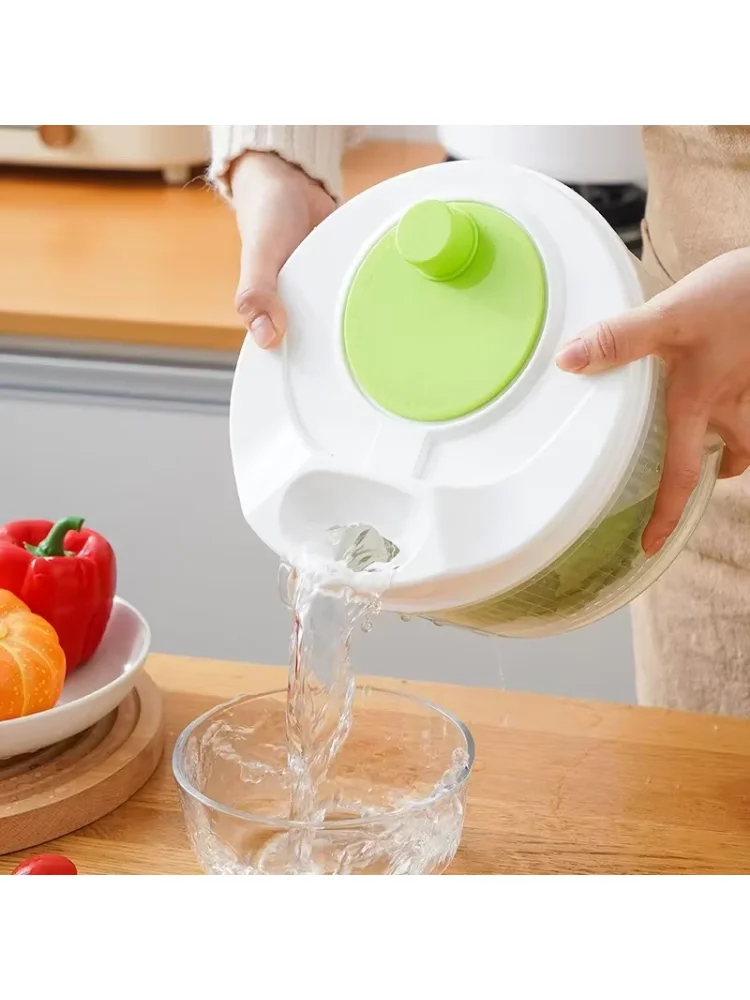 Lettuce Drain Basket  Multifunctional Household Manual Vegetable Dehydrator - Salad Spinner with Fruit,  Home Kitchen Gadgets