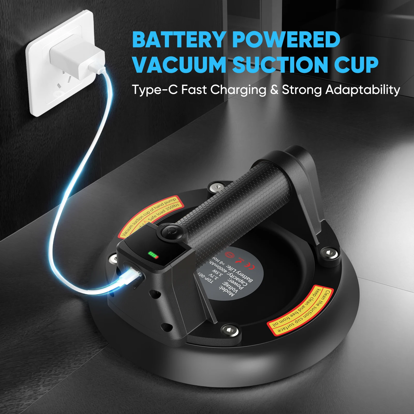 260kg Powerful Suction Lifter—Heavy-Duty Vacuum Lifter for Tiles, Glass & Marble Digital…