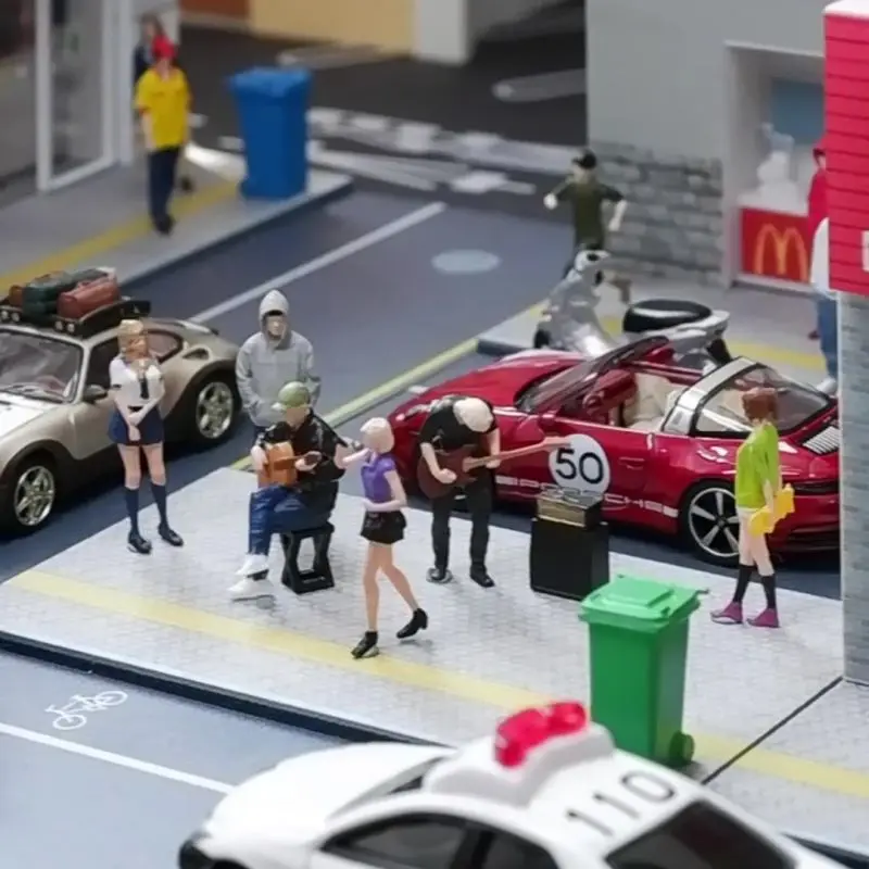 1/64 Bilancia Figura Band Cantante Modello Resina Figure In Miniatura Diorama Minifigure Scene di Garage FAI DA TE Giocattoli Artigianali Da Collezione