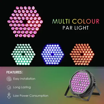 8PCS 60 LED RGB 3in1 Stage Par Light DMX512 Sound Activated Auto Run Full Color Lighting For DJ Disco Party Wedding Club Bar 2