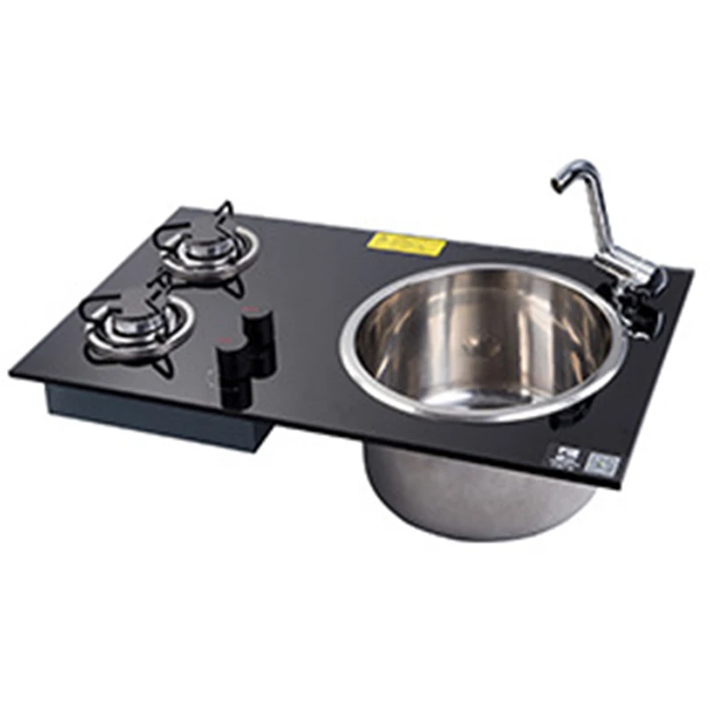 RV Yacht Outdoor Sink Gas Stove Tempered Glass Panel GR-B215 Double-burner gas stove