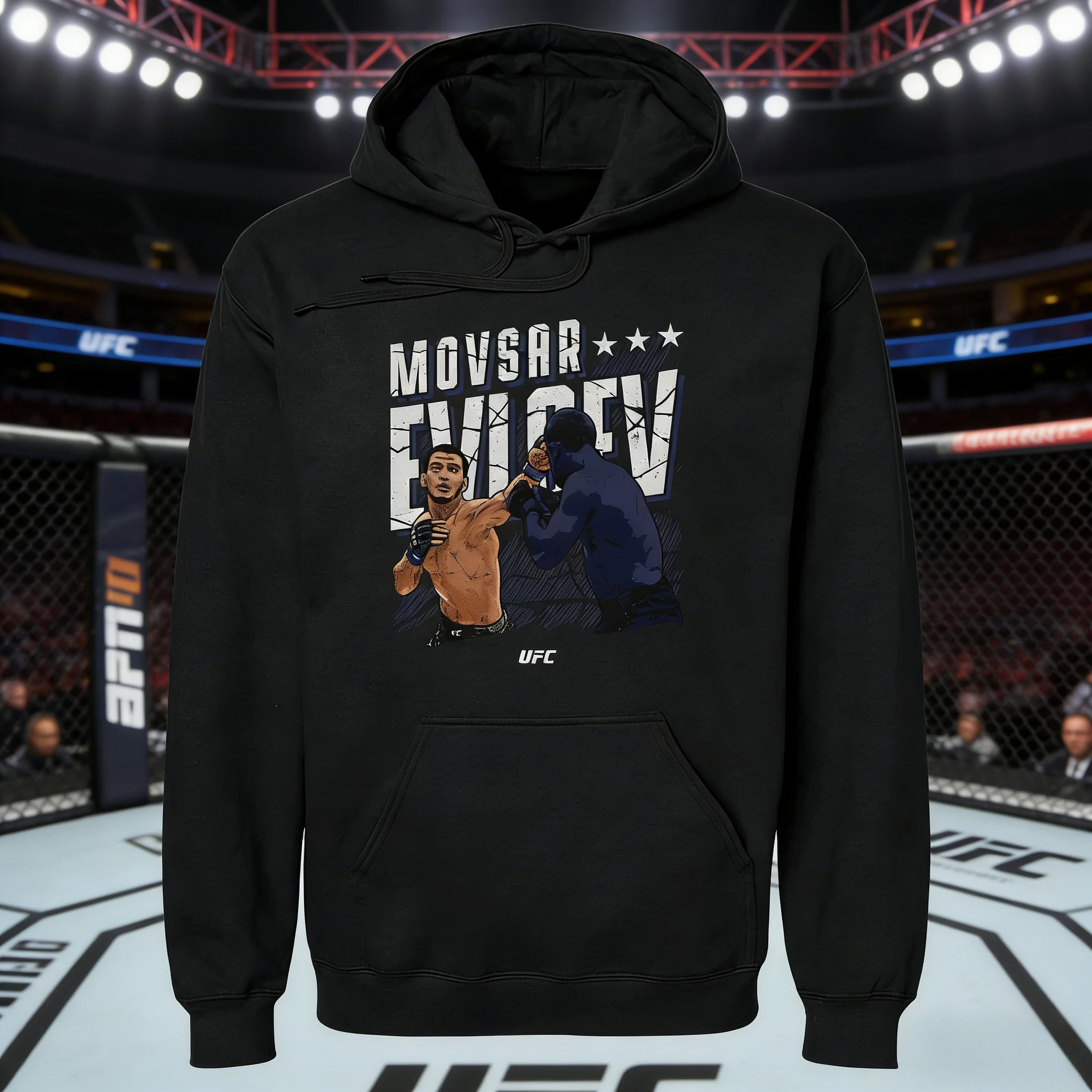 

Осень/зима 2026, UFC Movsar Evloev, боевая толстовка с рисунком, женская модная свободная повседневная хлопковая теплая толстовка, пальто унисекс