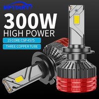 Infitary 300W H7 H4 LED Car Headlight CANBUS Lamp H8 H9 H11 HB3 9005 HB4 9006 30000LM Bulb Three Copper Tube Lights for Auto