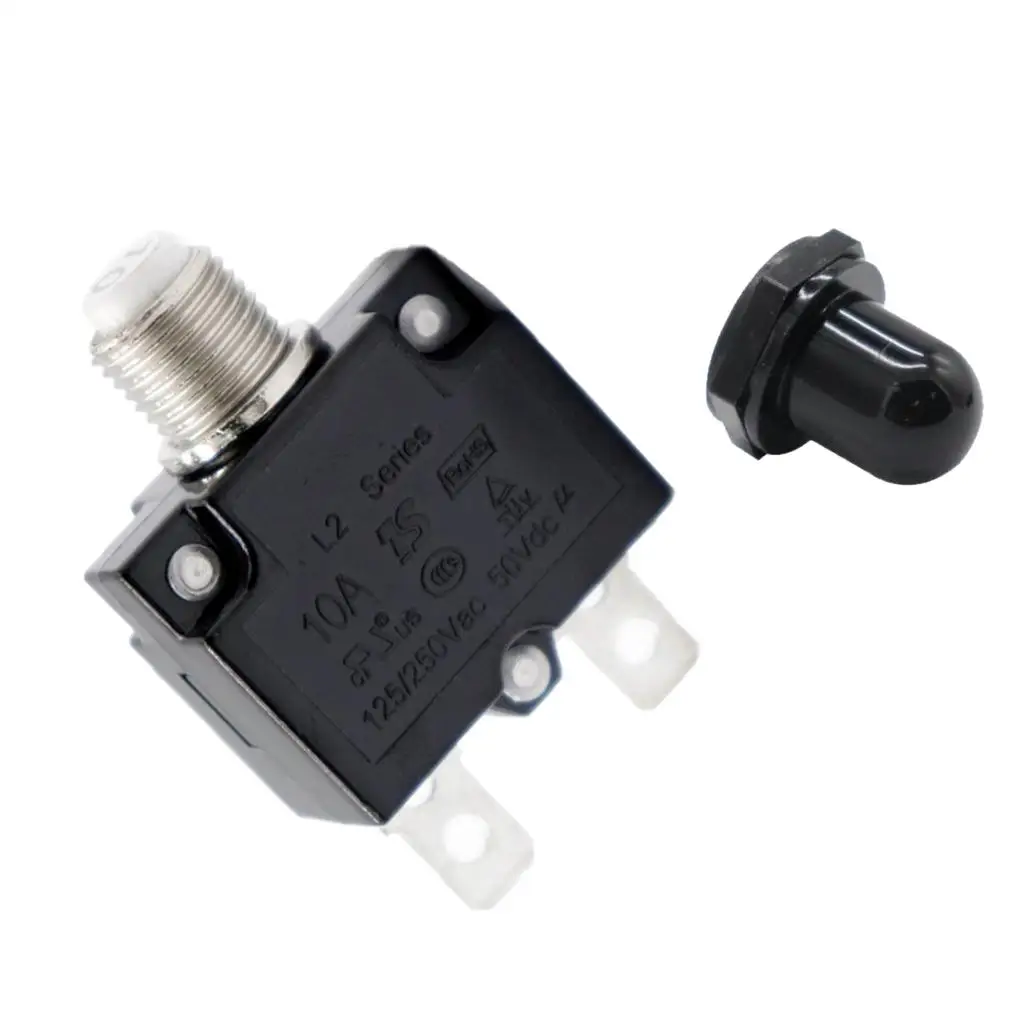 Electrical Wood Overload Protector Manual Reset Breaker Button Waterproof Cover for Vehicle Marine Use