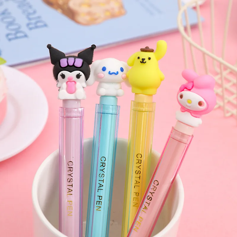 

36pcs/lot Sanrio Kuromi Melody Cinnamoroll Gel Pen Cute 0.5mm Black Ink Gel Pens Promotional Gift Office School Supplies