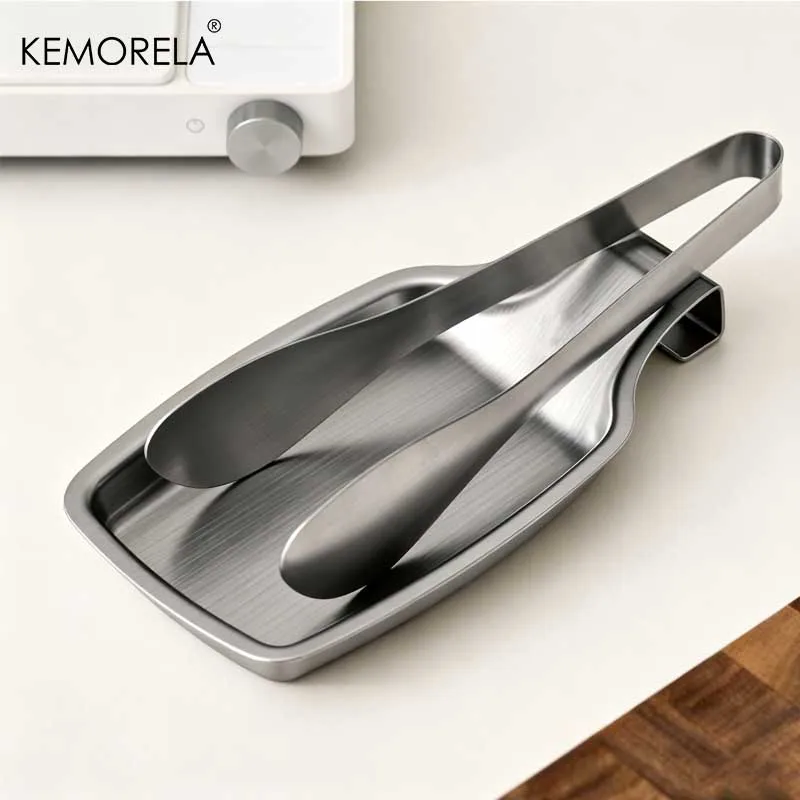 Utensilienständer aus 304-Stahl, für Spatel, Schöpfkelle, Löffel, Backzange, Küchenutensilien, Arbeitsplatten-Organizer mit stabiler Basis