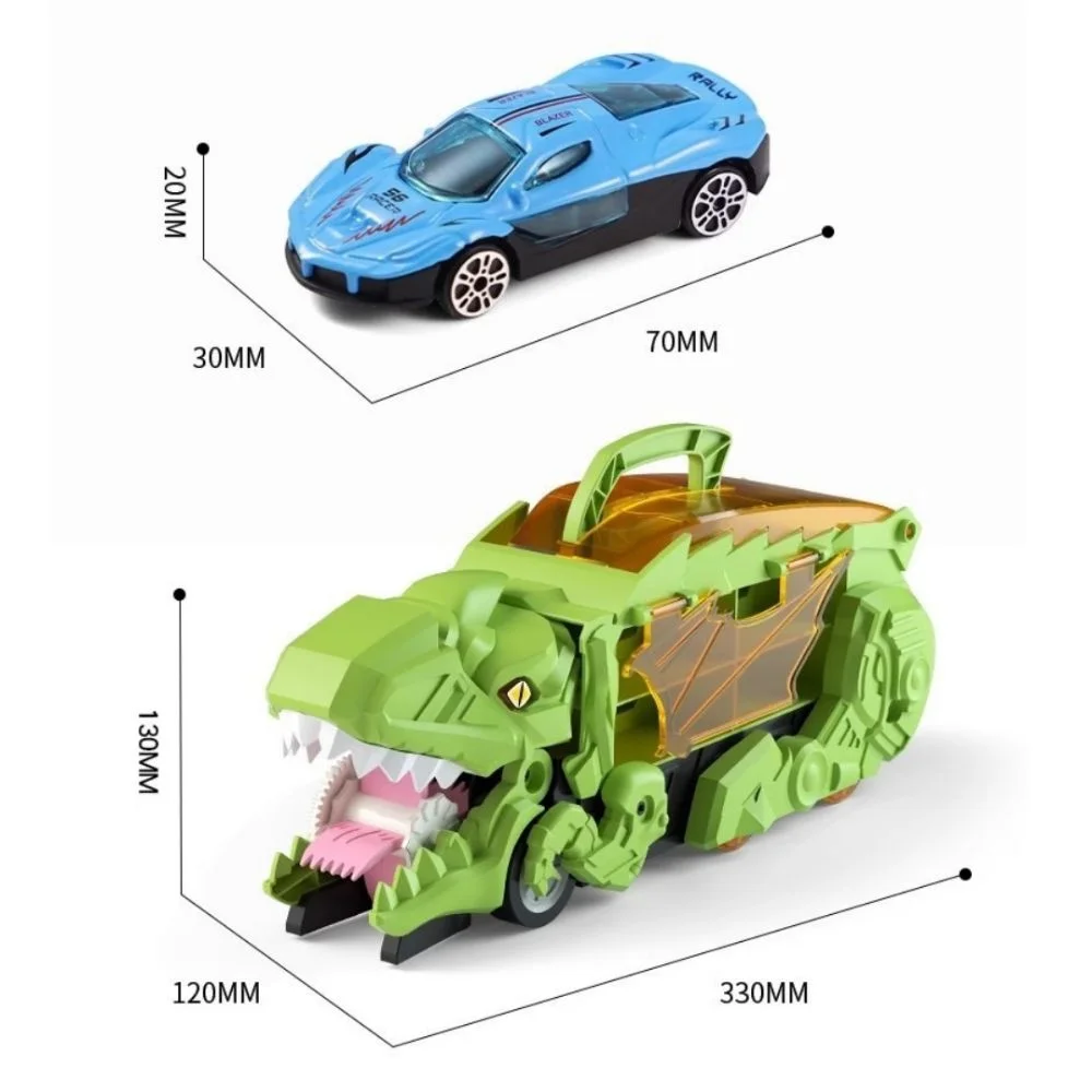 折りたたみ式恐竜輸送車、ロールして食べる、12台の合金製車、恐竜が車を飲み込む、プラスチック製車両レーシングトラック