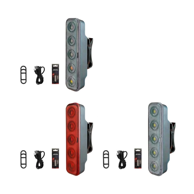 M5TC Bikes Rear Light with 5 Lighting Models LED Bikes Taillight Waterproofed Rear Bicycles Lamp for Night Security