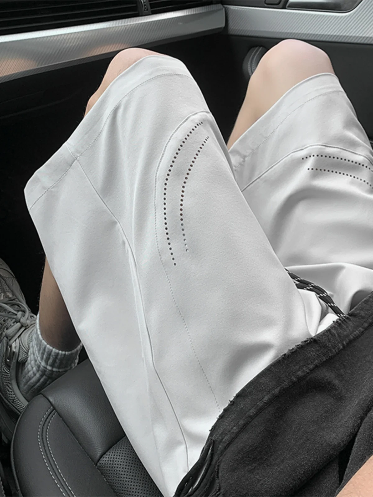 

Мужские шорты из ледяного шелка Ice Silk, быстросохнущие, американского кроя, из 4 частей, дышащие, с дизайнерским узором, длиной до колена, прямые, летние, повседневные