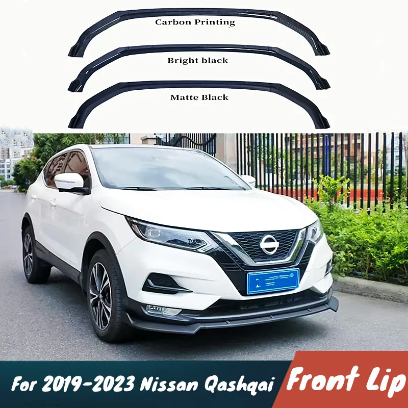 

For 2019-2023 Nissan Qashqai 3pcs/Set Car Front Bumper Splitter Lip Chin Spoiler Body Kit Protector Guard Exterior Accessoris