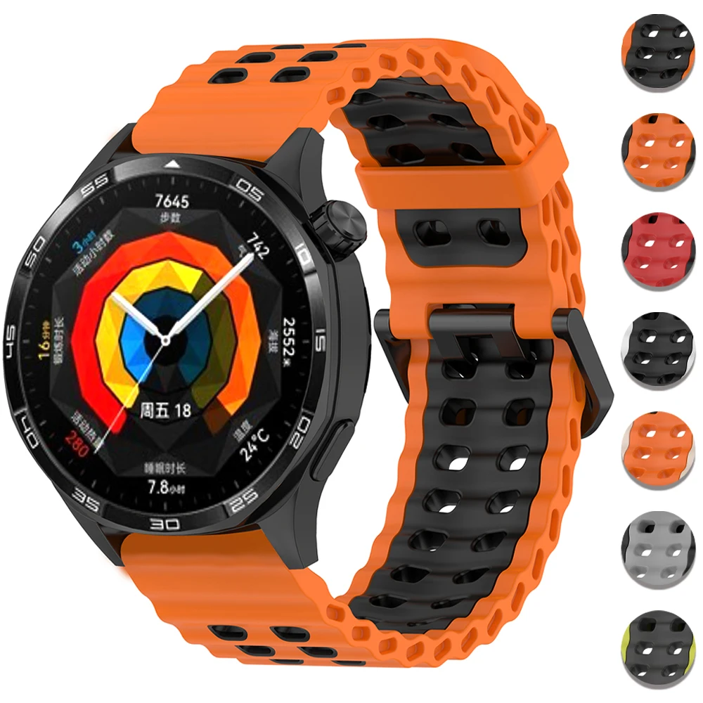 22mm Silikonarmband für Huawei GT 6 Pro GT6 GT5 GT5Pro GT4 GT3 2 46mm Atmungsaktives Sportarmband für Huawei Watch 5 4 3 Armband