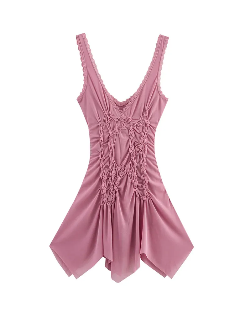 2025 verão feminino assimétrico dobrável vestido curto sexy mini vestidos mulher sem mangas sem costas vestidos de festa