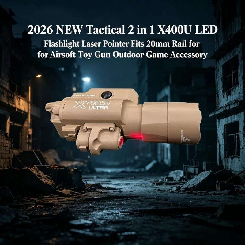 2026 NEW Outdoor Sport X800V Tactical LED Flashlight Green Laser Fits 20mm Rail Toy Gun Combat Game Parts
