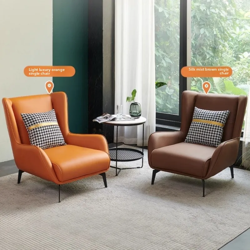 

Italian style single sofa, modern leisure living room, office, leisure, negotiation, reception, light luxury Nordic lazy chair