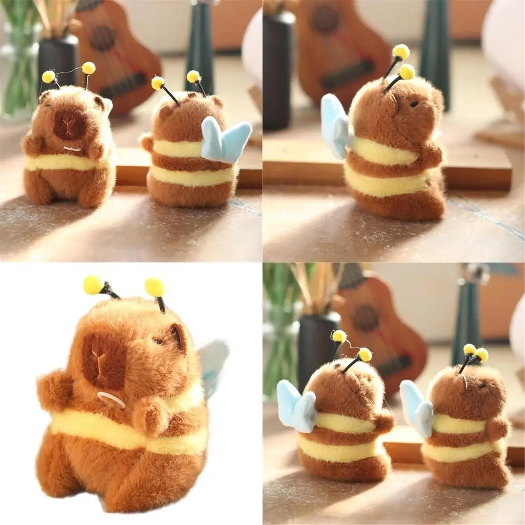 

54DA прекрасный мягкий плюшевый брелок с изображением капибары с мультяшным хлопающим крылом для сумок и ключей, очаровательный