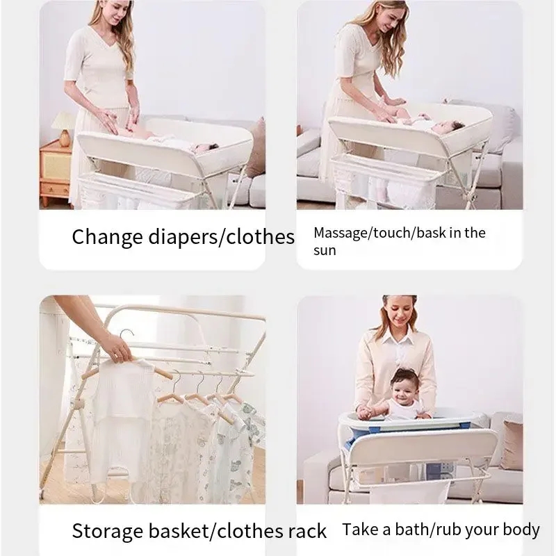 New Baby Diaper Changing Table Foldable Multifunctional Baby Care Table Changing Table Portable Baby Massage Touch Table