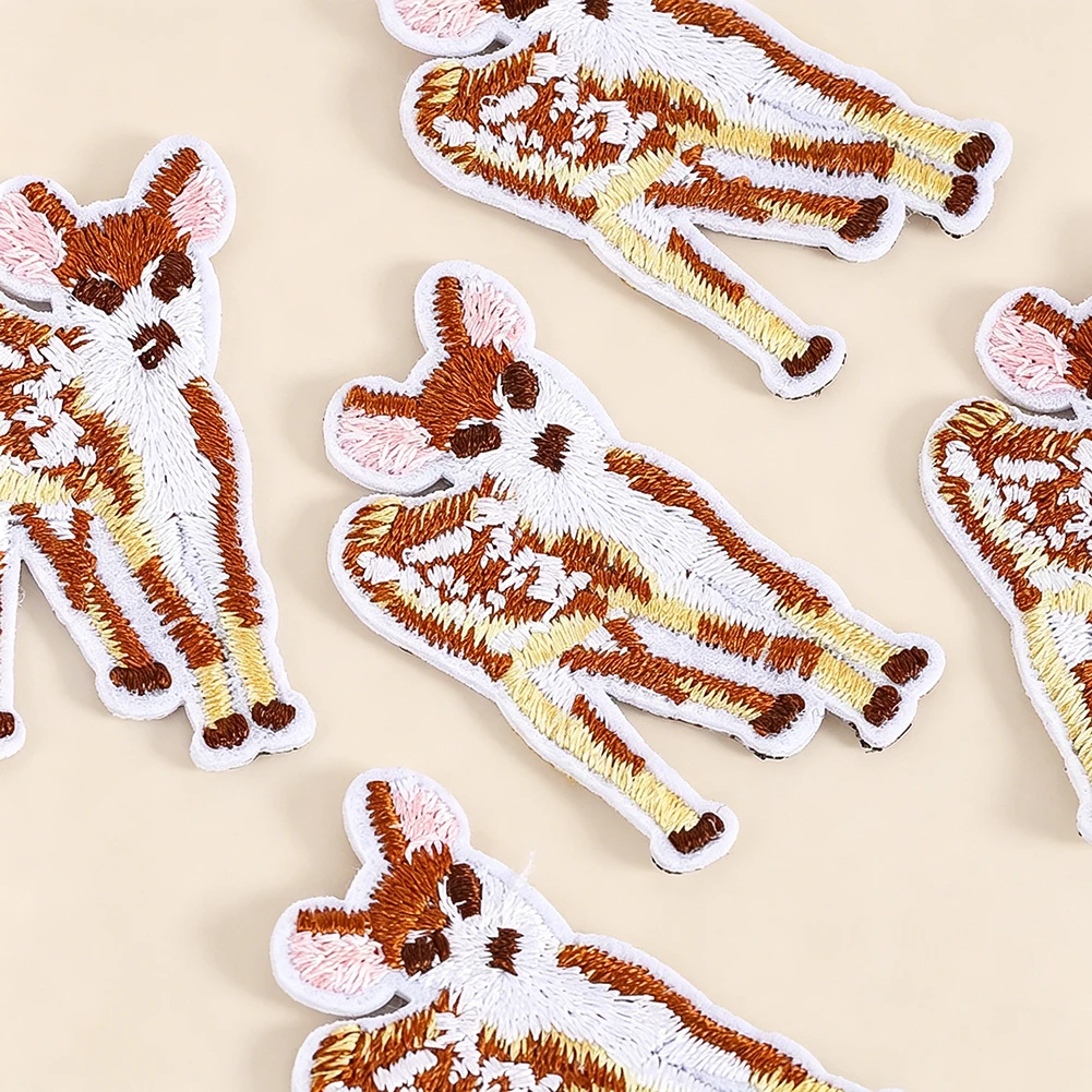Niedlicher Rehjunges-Stickerei-Aufnäher zum Aufbügeln, Rehjunges-Design für Kinderkleidung, Rucksack, Hut, Deko, Geschenk für Kinder, Baby, Neu – Detail 2