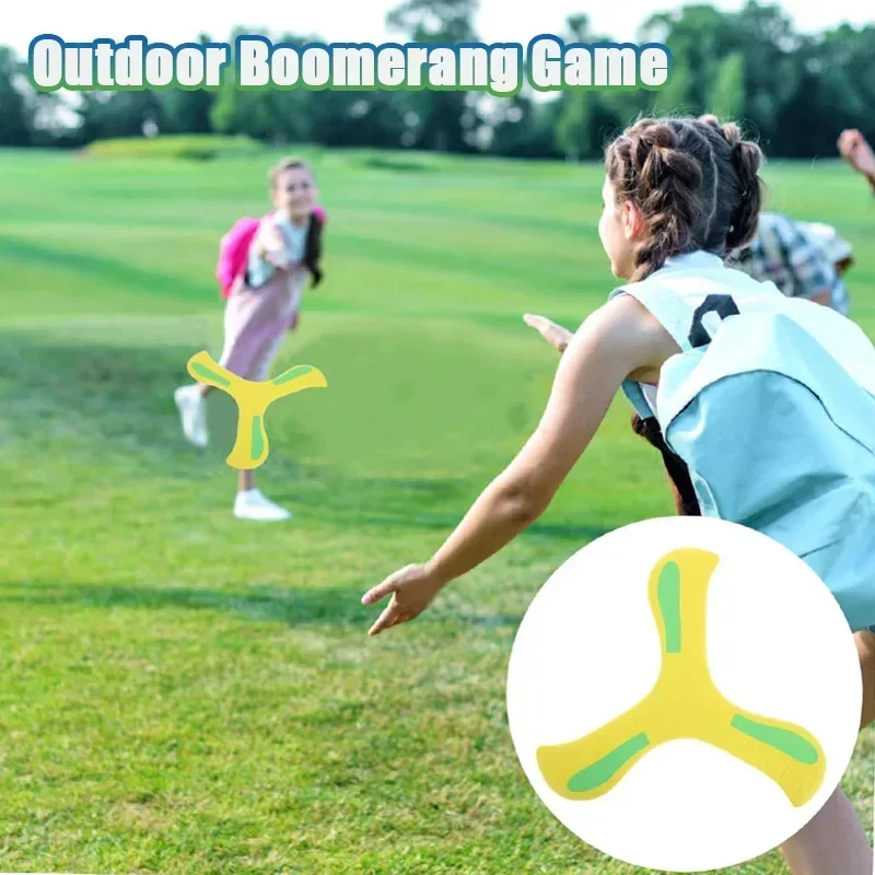 Plastic Children Boomerang Soft Children Toy Sports Three-leaf Cross Flying Disc Interactive Spinner Three-Bladed Adult-kids