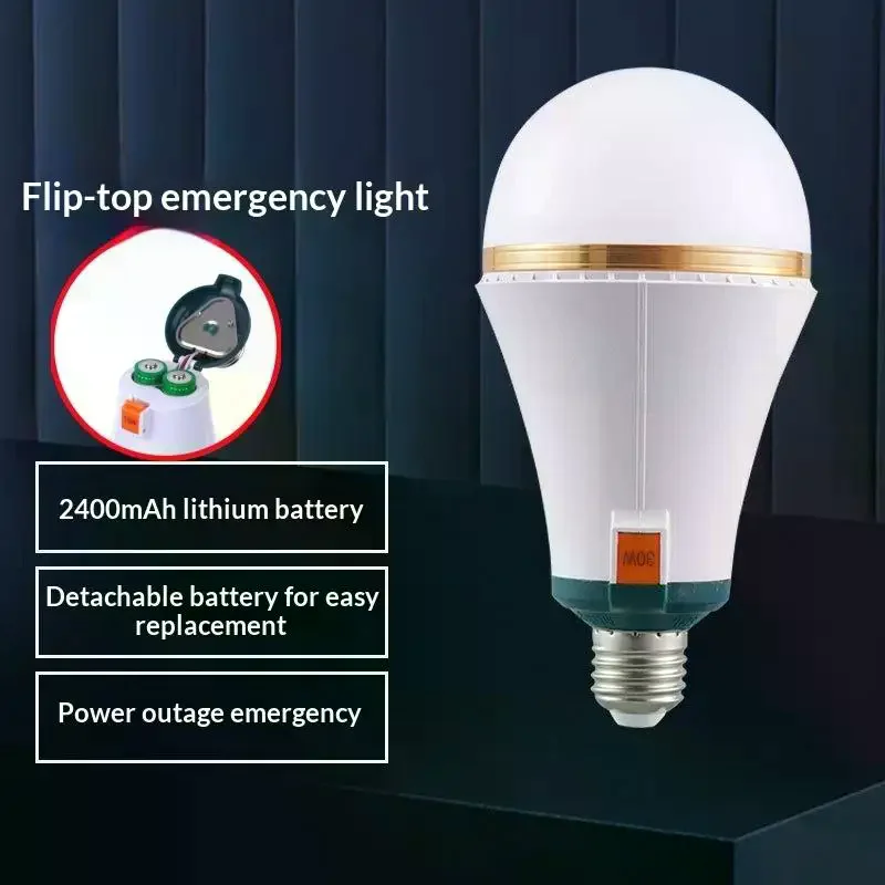 

1Pcs E27 20W Energy Saving 18650 Battery Outdoor Lamp LED Automatic Charging Emergency Bulb Home Power Failure Backup Light