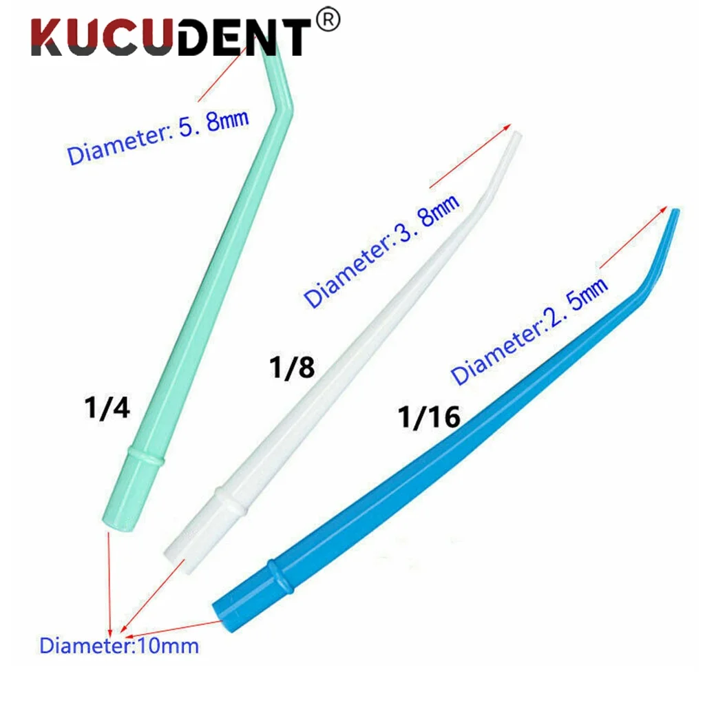 KUCUNDENT Disposable 25Pcs/Bag Dental Suction Tube Plastic Saliva Ejector Curved Tips Surgical Aspirator Dentistry Lab Materials