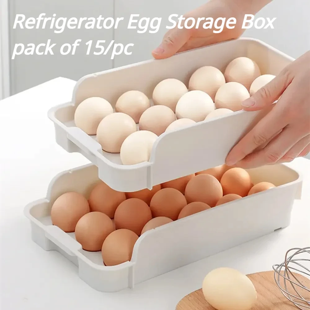 Refrigerator Egg Storage Box Egg Bracket Artifact Can Be Stacked Drawer Type Kitchen Egg Box  storage organizer containers