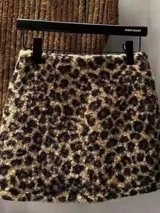 

Sexy Spicy Girl Leopard Print Design, Careful Machine Bag Buttocks Children's Autumn And Winter New Style Texture Half Body