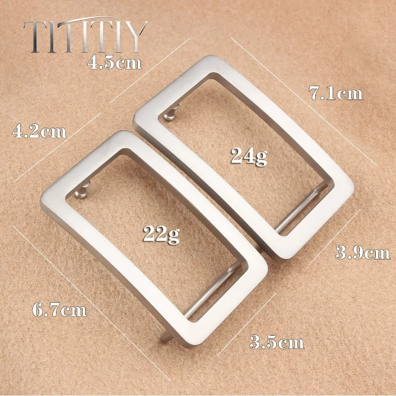 3.5cm/4cm New Pure Titanium Hypoallergenic Belt Buckle Plate Buckle Men's Waist Belt Square Hanging Buckle Versatile Rustproof