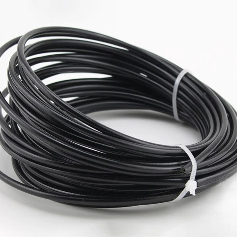 L=10 Meters Diameter 1mm-2mm 304 Stainless Steel Black PVC Coated Wire Rope 7*7 Structure Soft Wirerope Steel Wire