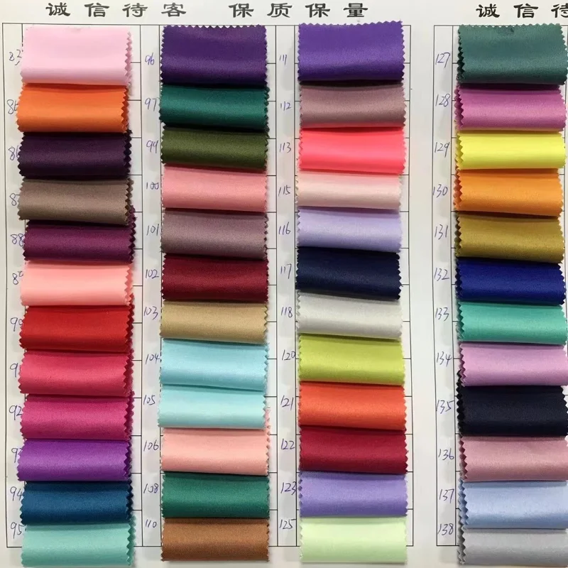 

Taiwan Wedding Thick Satin Fabric Imported Matte Thick Satin Gloss Wedding Dress Fabric 12 Yuan/meter 1-21 Colors