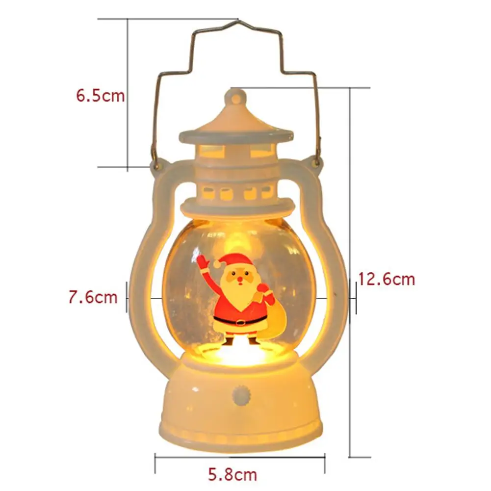 Christmas Lantern Decorative Christmas Tree Lighting Santa Snowman Christmas Tree Led Lantern Lamp With Hanging Ring