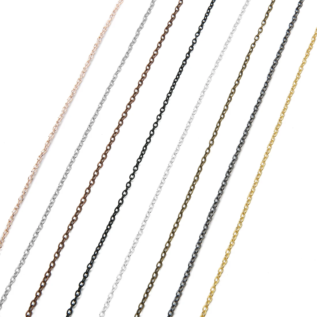 10 Yards/roll Iron Link Chains Gold Silver Color Cross Cable Chains Metal Bulk Chain For DIY Jewelry Making Necklace Bracelet