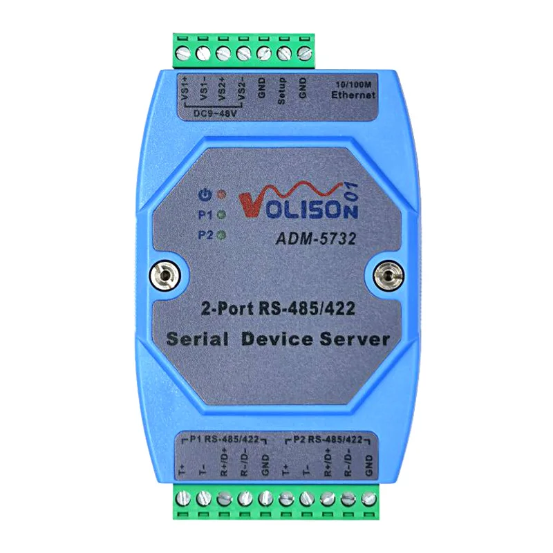 

ADM-5732 Industrial 2Channel 485 Serial Port Server 2-port RS485/422 to Ethernet Din-rail